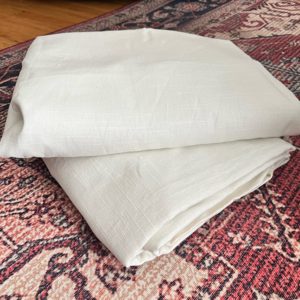 PB Emery Linen Blackout Curtains Ivory